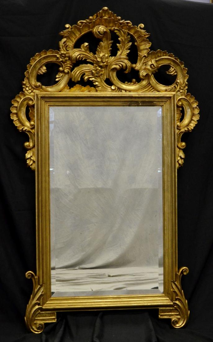 Italian Style Gilt Rococo Carved Beveled Glass Mirror (1 of 1)