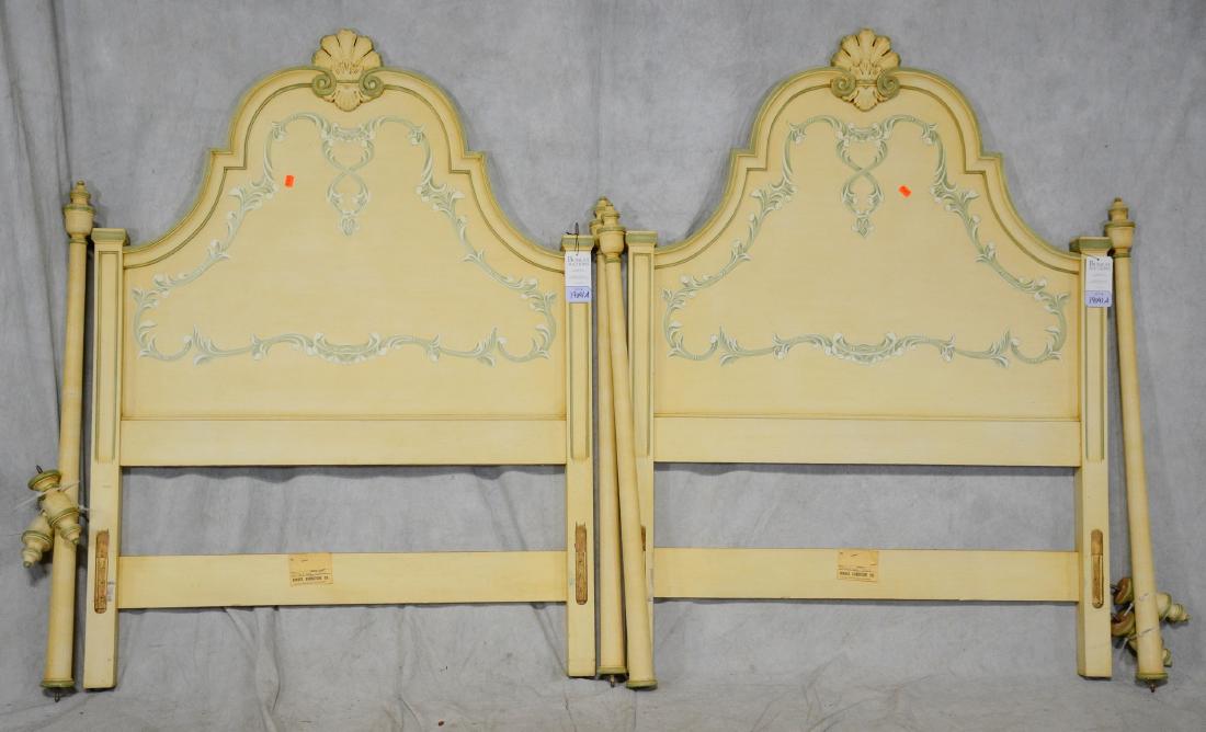 Pr Kindel French style paint decorated twin headboards (1 of 1)