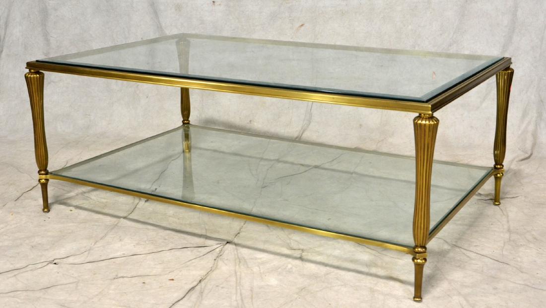 Regency style Brass & glass two tier coffee table (1 of 1)