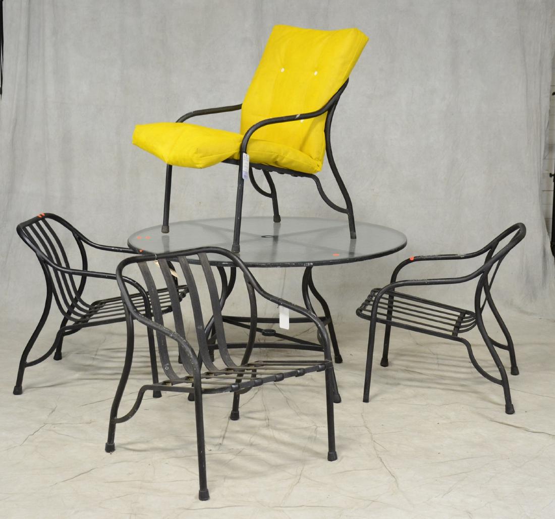 (5) pc black painted metal patio dining set (1 of 1)