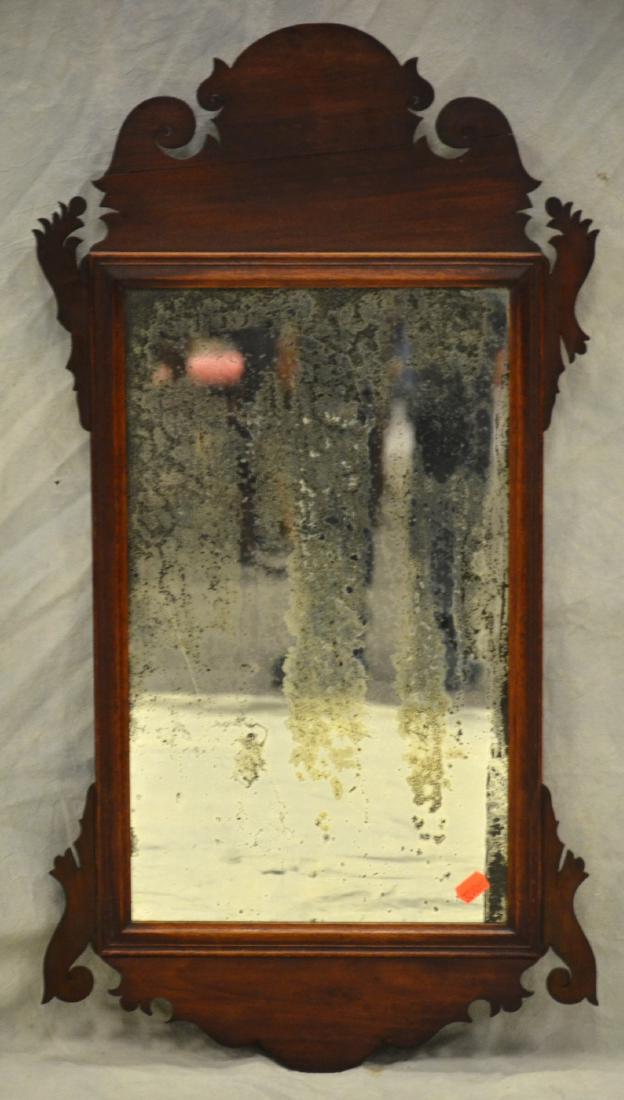 Mahogany fretwork wall mirror (1 of 1)