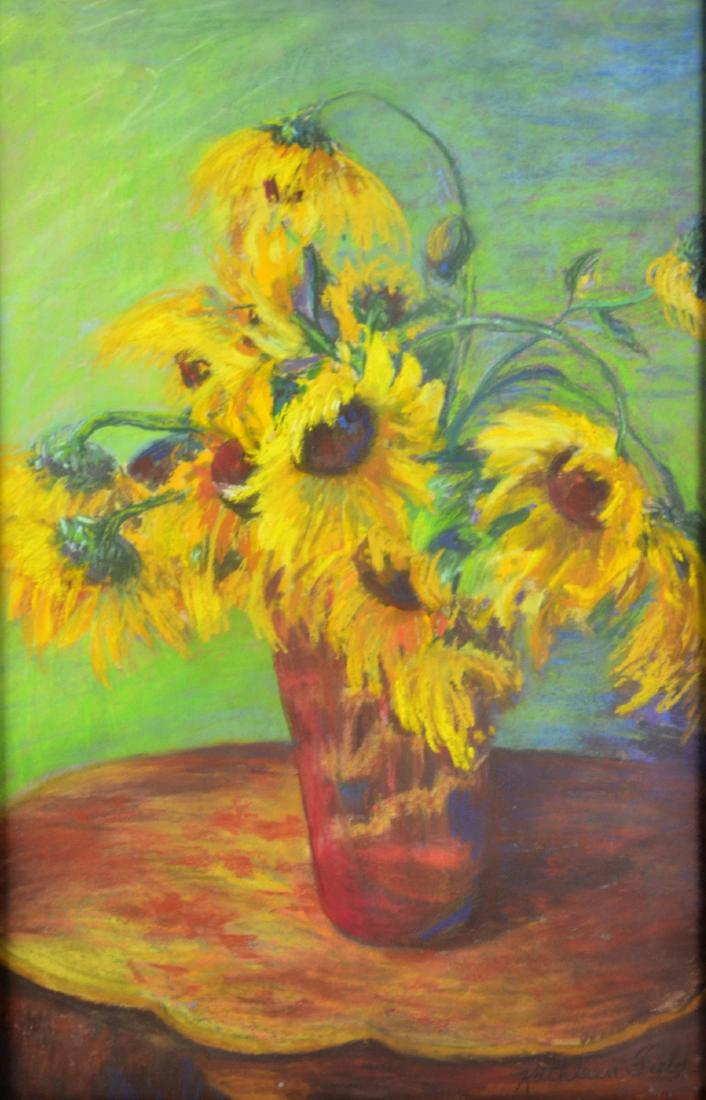 Kathleen P. Field, "Sunflowers", Pastel (1 of 3)