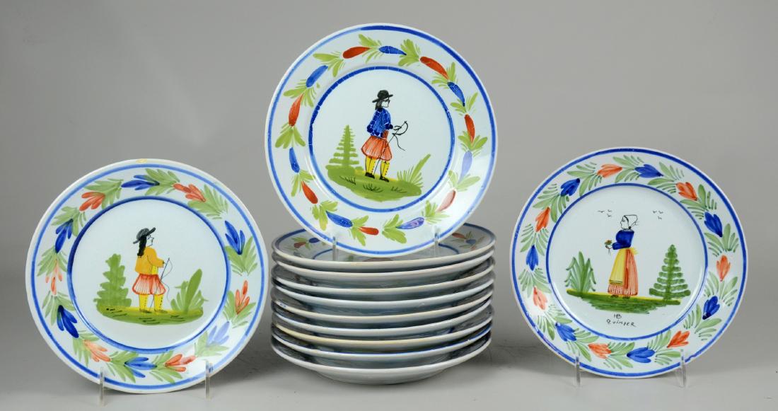 (12) 8-1/2" Quimper Plates (1 of 4)