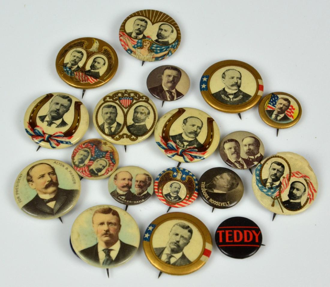 (18) 1904 Presidential Campaign Buttons (1 of 1)