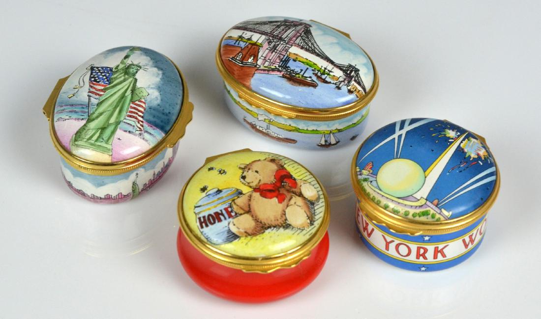 (4) Halcyon Days Tiffany Enamel Boxes (1 of 1)