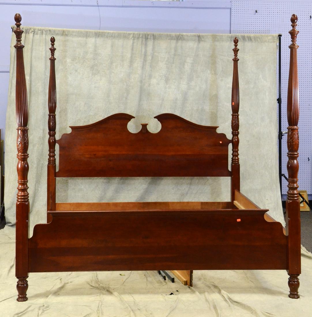 Mahogany Sheraton style bed king size, Pennsylvania: Mahogany Sheraton style bed king size, Pennsylvania House beveled glass mirror, Pennsylvania House bed steps, headboard 81"w