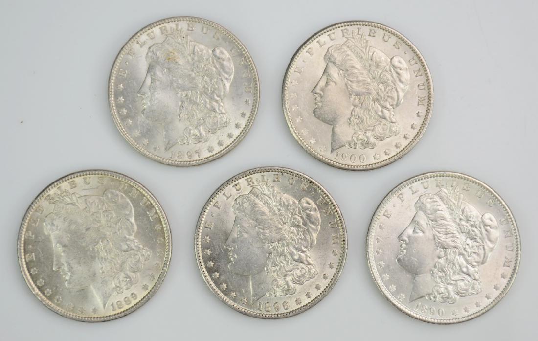 (5) Morgan silver dollars: (5) Morgan silver dollars, 1889, 1890, 1896, 1897, 1900