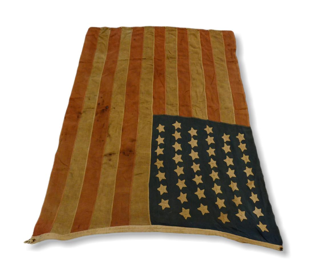 45 Star American Flag: 45 Star American Flag, 46" x 62", some holes