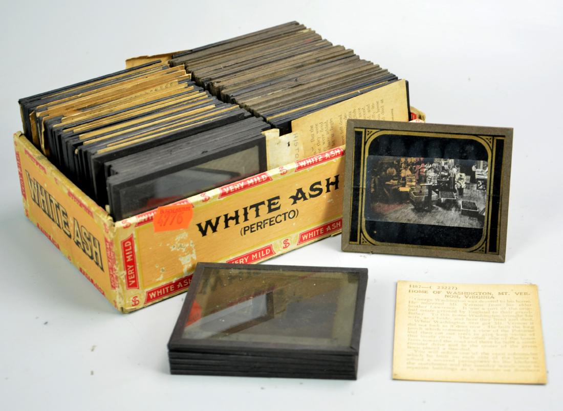 Large Lot of Glass Photo Slides: Large lot of glass photographic slides, building models, marked "Museum Extension Project WPA Pennsylvania"