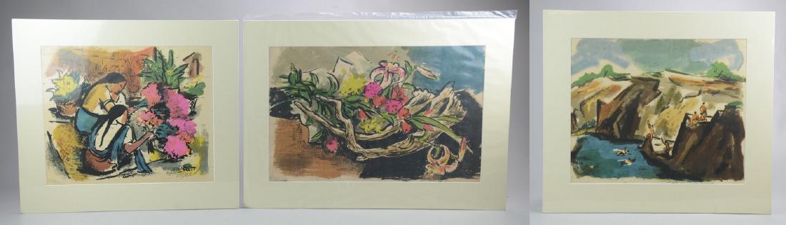 Leonard Pytlak 3 Color Lithographs: Leonard Pytlak (American, 1910-1998), 3 Color Lithographs ,2 signed, 1 unsigned, all unframed. Largest matted size 25-1/2" x 18-1/2". Very good condition.