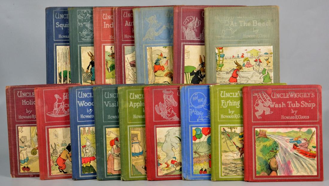 [Juvenile] 16 Uncle Wiggily Books: [Juvenile] 16 Uncle Wiggily Books by Howard R. Garis; c/o "At the Beach", "Laughing Gas Balloons", "Fishing Trip", "Wash Tub Ship", "Radio", "Turkey Gobbler", "Auto Sled", "Indian Hunter", "June Bug F