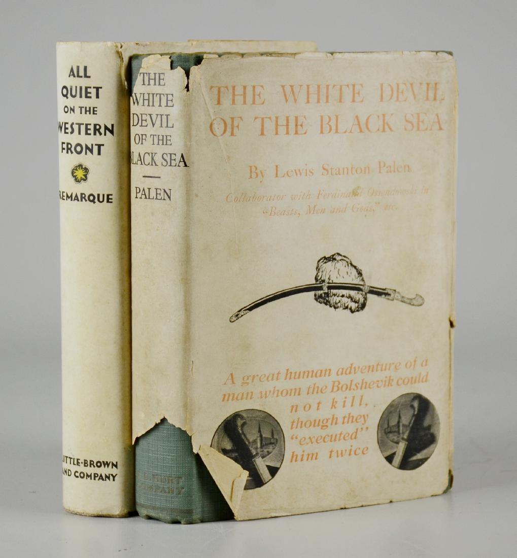 Remarque, Erich Maria, "All Quiet on the Western Front": Remarque, Erich Maria, "All Quiet on the Western Front" (Boston: Little, Brown & Co 1929); original printed pictorial dust jacket over gray cloth; Second American Edition, a German soldier's perspecti