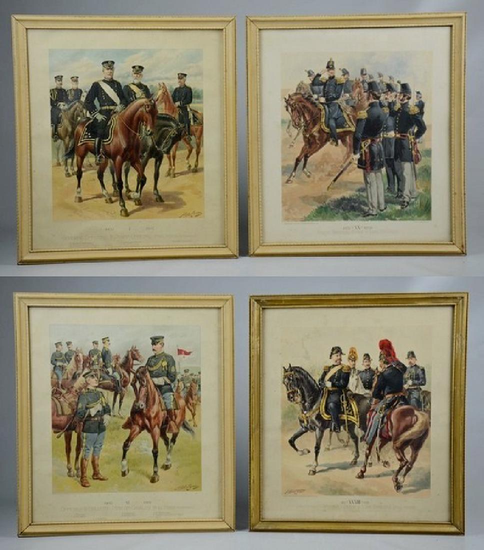Henry A. Ogden, 4 chromoliths, Uniforms of US Army: Henry Alexander Ogden (American, 1856-1936), (4) chromolithograph plates from "Uniforms of the United States Army, 1774-1889" (Washington, D.C., Quartermaster General of the Army of the United States,