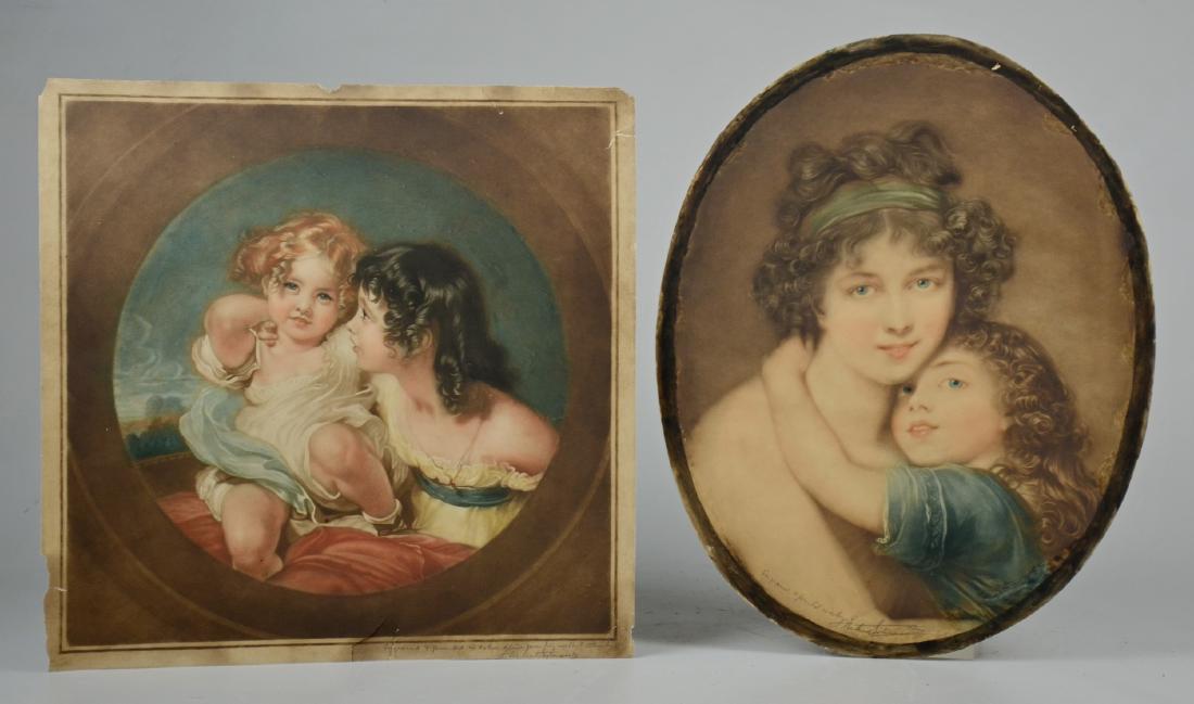 Samuel Arlent Edwards, 2 mezzotint portraits on paper: Samuel Arlent Edwards (English, 1862-1938), (2) color mezzotints on paper