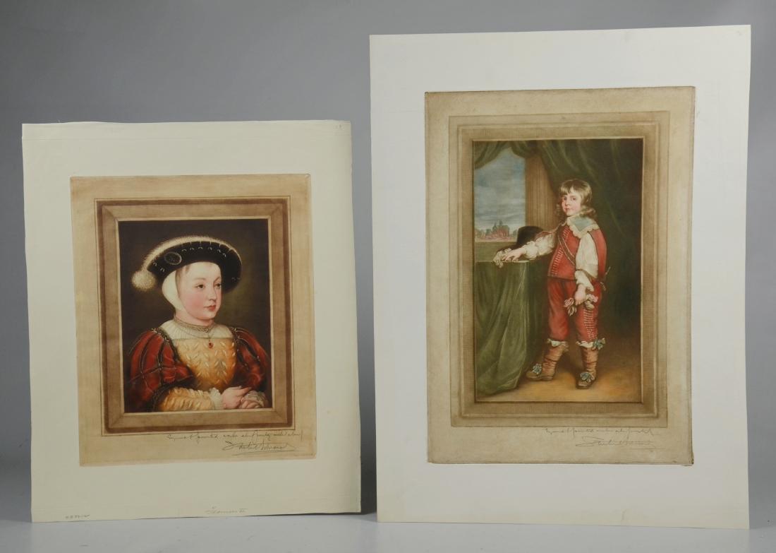 Samuel Arlent Edwards, (2) color mezzotint portraits: Samuel Arlent Edwards (English, 1862-1938), (2) color mezzotint portraits of young boys on paper, both pencil signed and inscribed, largest 16-1/4" x 11-1/2", excellent condition