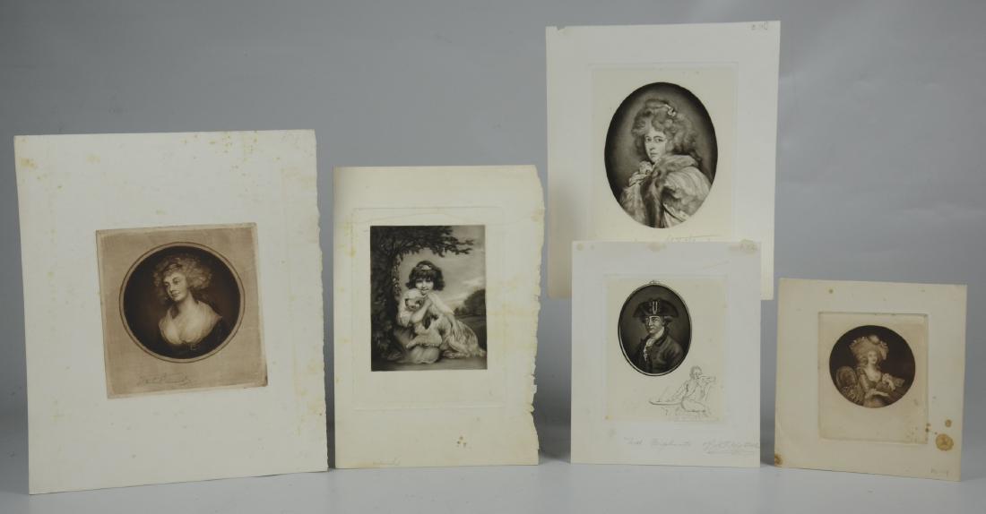 Samuel Arlent Edwards, (5) mezzotint portraits on paper: Samuel Arlent Edwards (English, 1862-1938), (5) mezzotint portraits on paper, (3) are pencil signed, largest 6-1/2" x 6 pl, very good condition