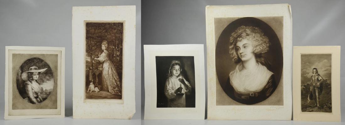 Samuel Arlent Edwards, (5) mezzotint portraits on paper: Samuel Arlent Edwards (English, 1862-1938), (5) mezzotint portraits on paper, (2) of them pencil signed, largest 21" x 16" pl, good condition, some foxing