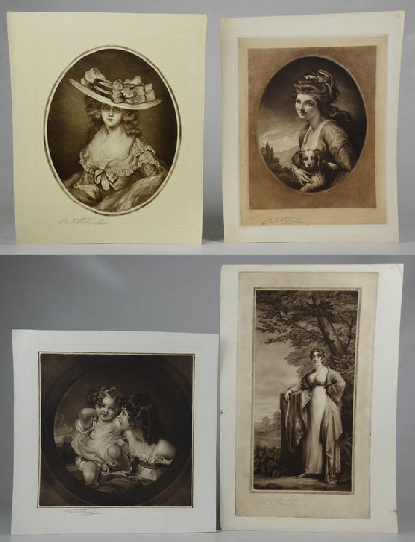 Samuel Arlent Edwards, (4) mezzotint portraits on paper: Samuel Arlent Edwards (English, 1862-1938), (4) mezzotint portraits on paper, all pencil signed, largest 21-/4" x 12" pl, very good condition