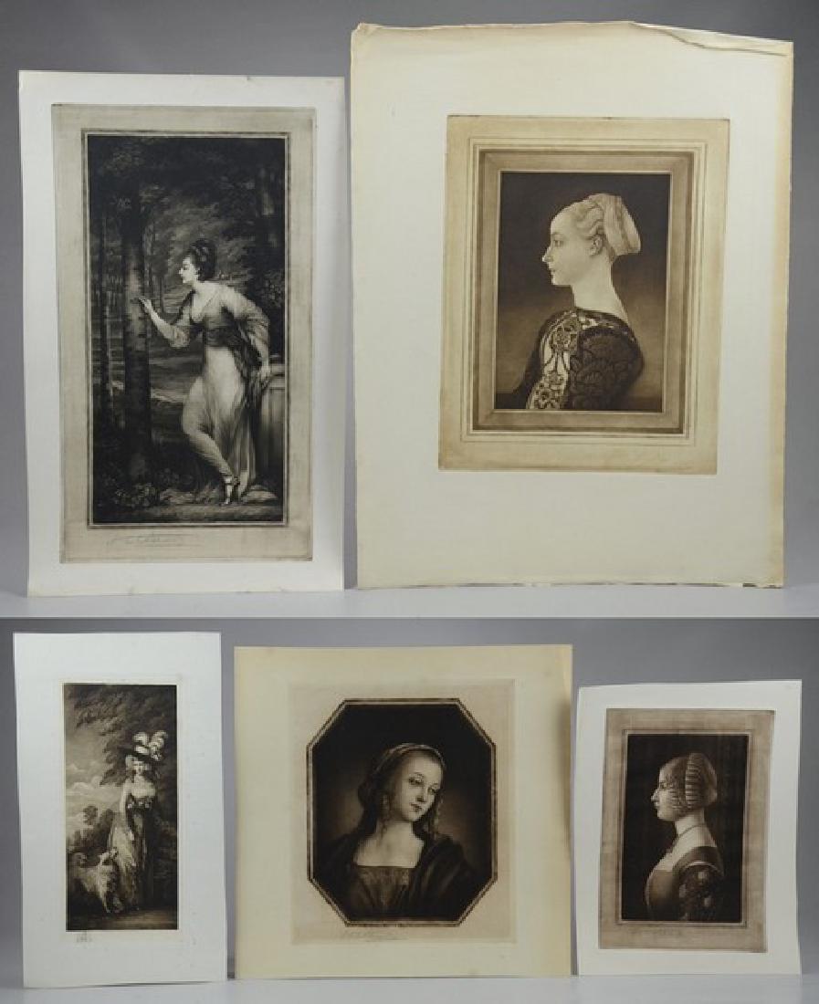 Samuel Arlent Edwards, (5) mezzotint portraits on paper: Samuel Arlent Edwards (English, 1862-1938), (5) mezzotint portraits on paper, (3) are pencil signed, largest 16-1/4" x 12-3/4", good to very good condition