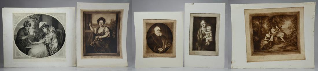 Samuel Arlent Edwards, (5) mezzotints on paper: Samuel Arlent Edwards (English, 1862-1938), (5) mezzotints on paper