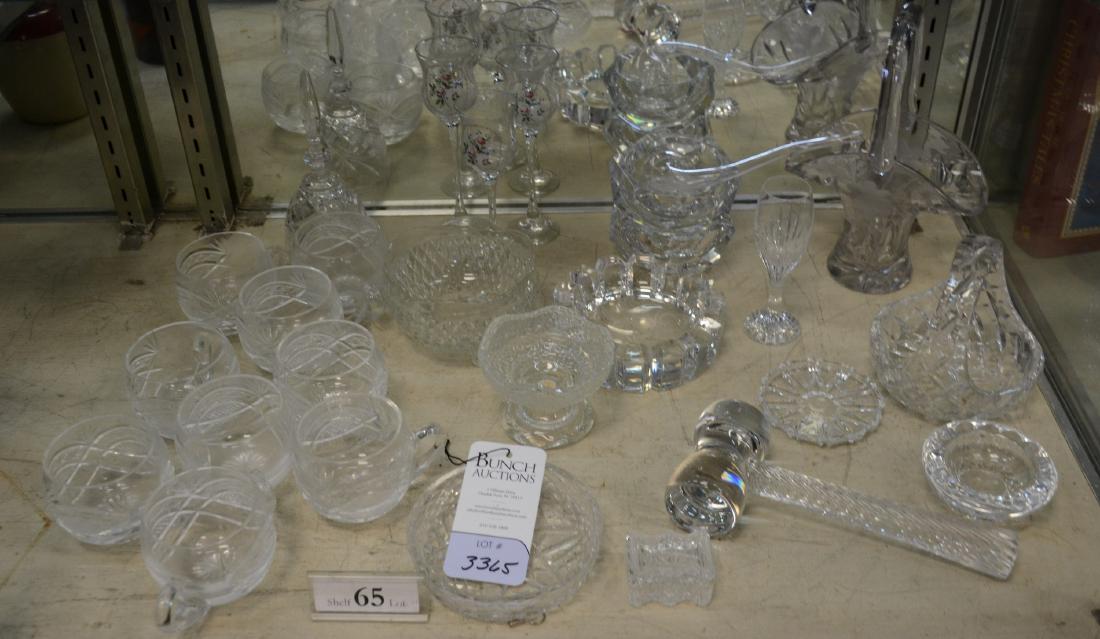 Shelf #65 - (26) Pcs Cut & Pattern Glass: Shelf #65 - (26) Pcs cut & pattern glass, including Baccarat, Val St Lambert, Orrefors