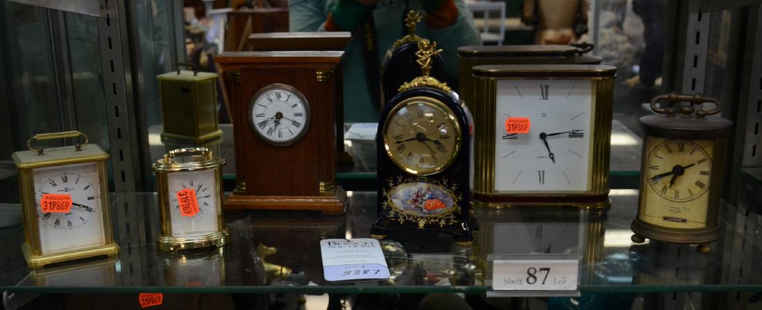 Shelf #87 - (6) Desk Clocks: Shelf #87 - (6) Desk clocks, including Howard Miller, West Germany, London