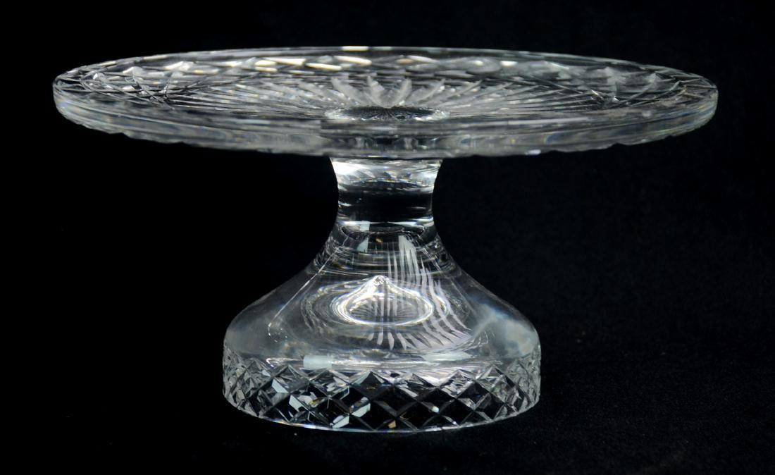 Waterford Alana Cake Stand: Waterford crystal Alana pattern pedestal cake stand, 10" dia x 4-3/4" h