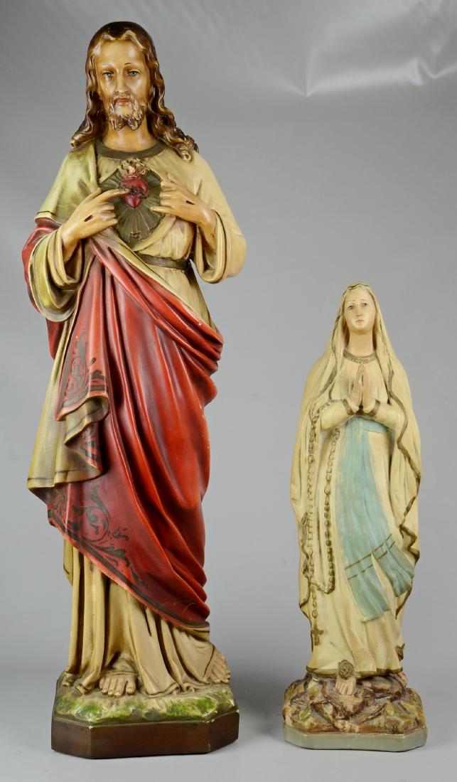 (2) Large Plaster Religious Statues