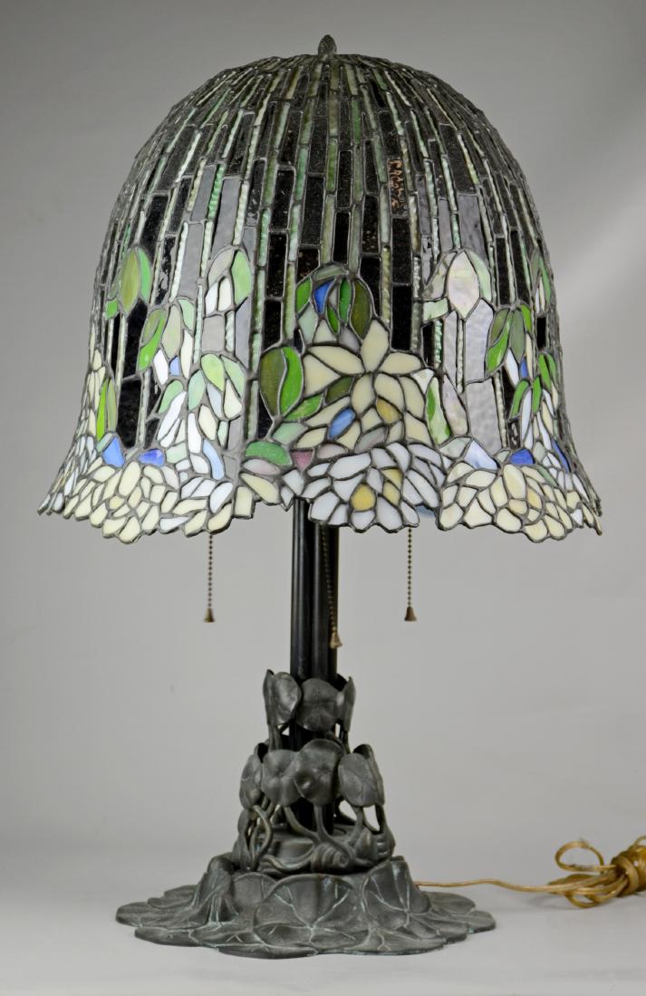 Tiffany style leaded glass lamp