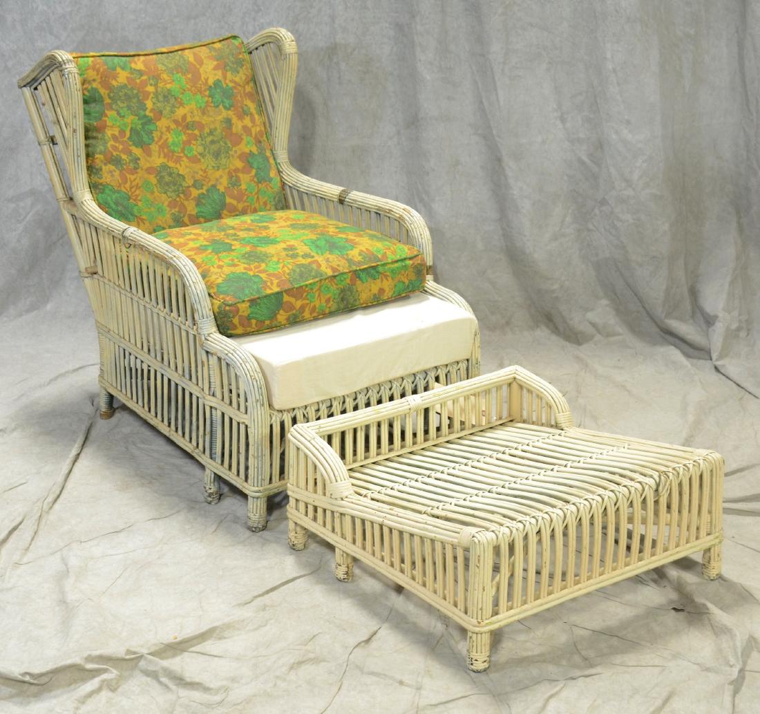Wicker lounge chair & ottoman (1 of 1)
