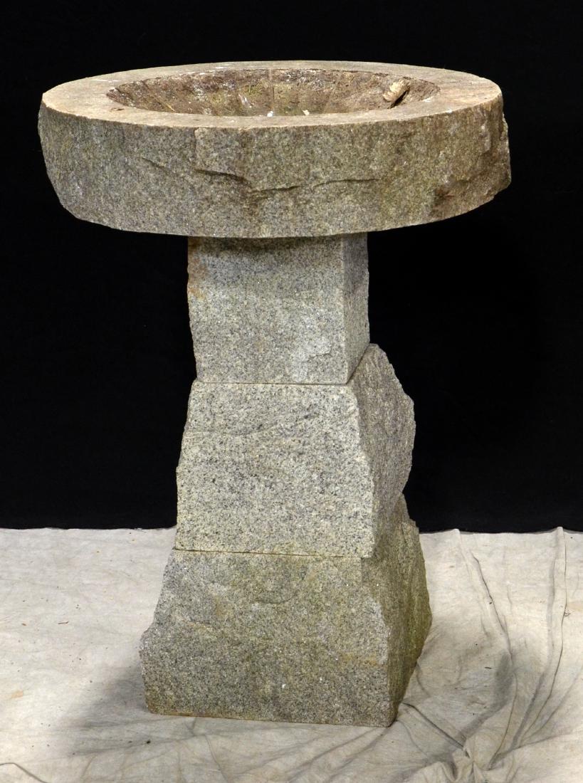 Granite tiered bird bath (1 of 1)