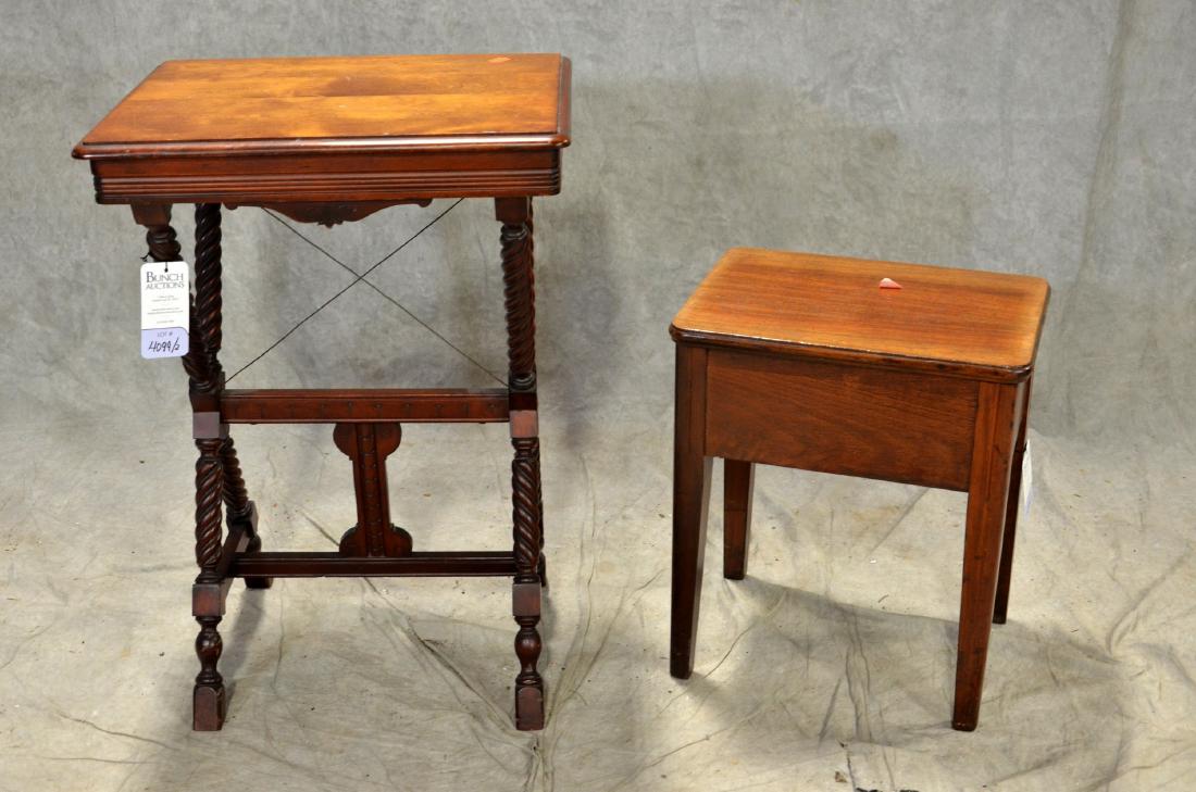 Walnut Victorian lamp table, sewing stand (1 of 1)