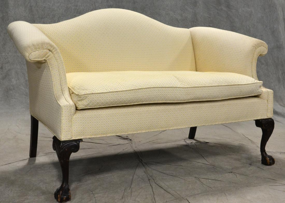 Chippendale style camel back settee