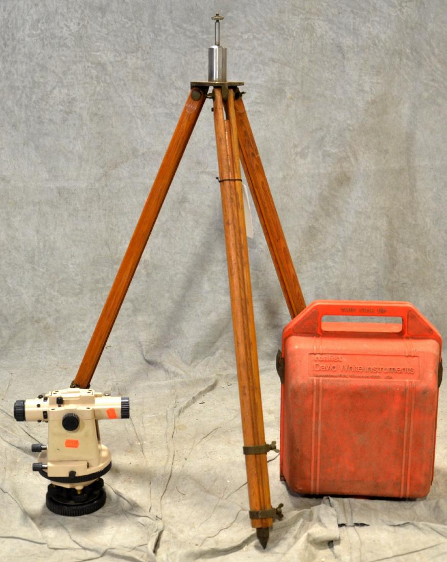 David White Surveying telescope with tripod: David White Surveying telescope with tripod, hard plastic carrying case