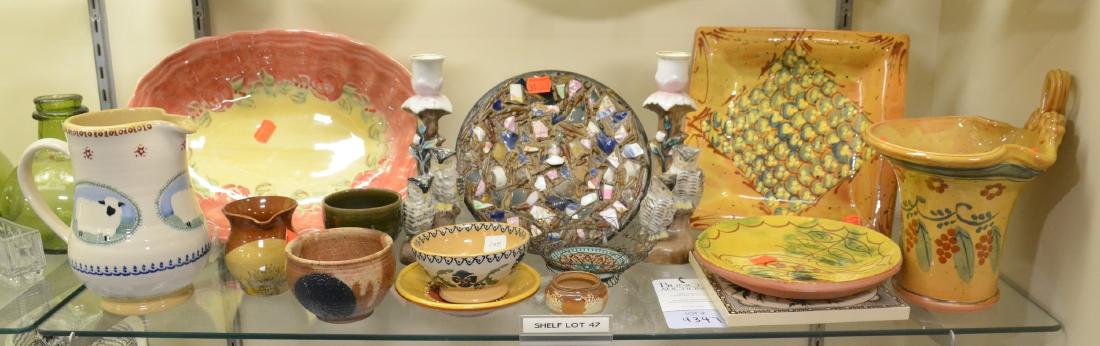 Shelf #47 - Pottery Plates, Vase, Candlesticks (1 of 1)