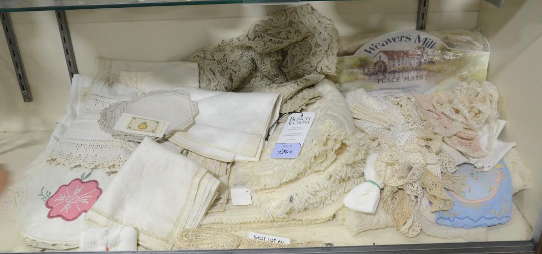Shelf #60 - Large Lot of Table Linens & Lace (1 of 1)