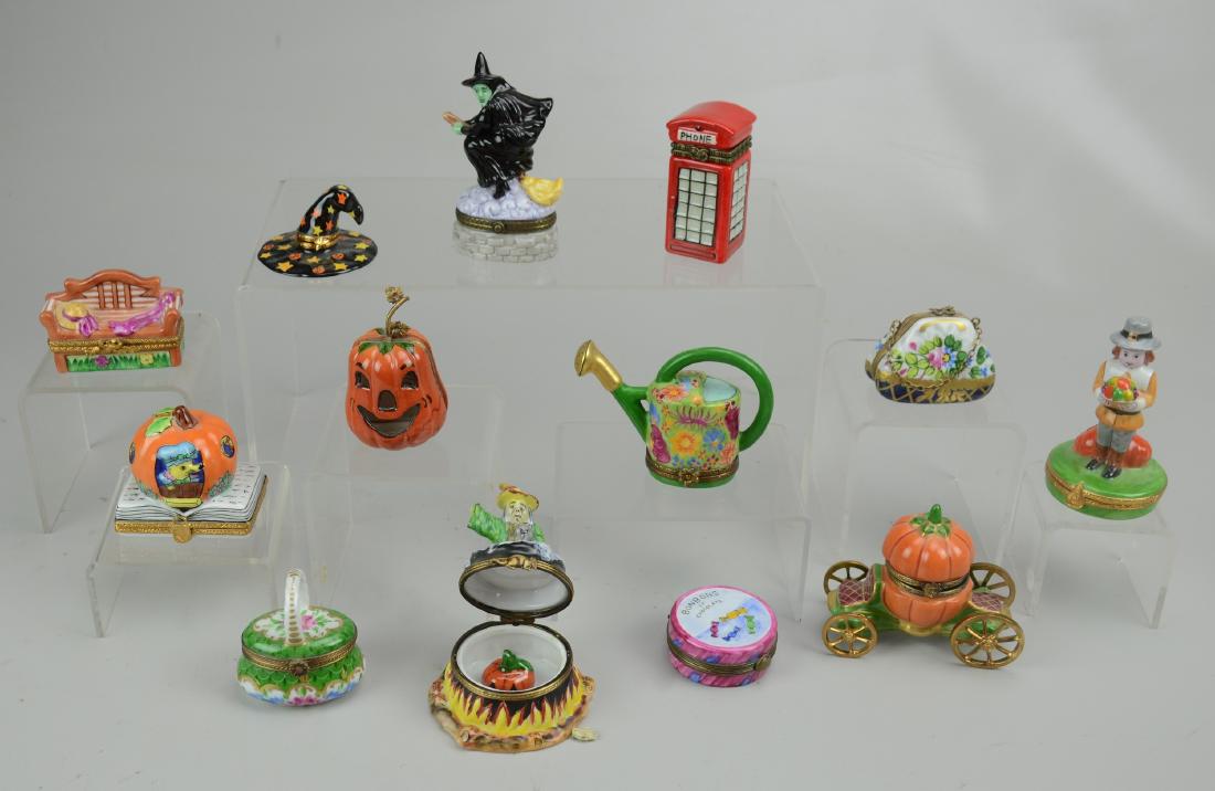 (13) Porcelain Figural Trinket Boxes (1 of 1)