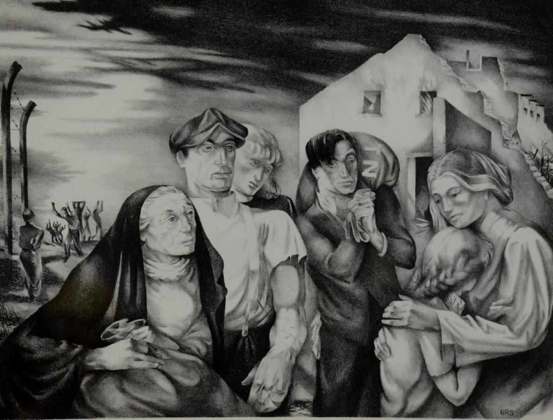 G Ralph Smith Lithograph, Composition 1945" (1 of 2)