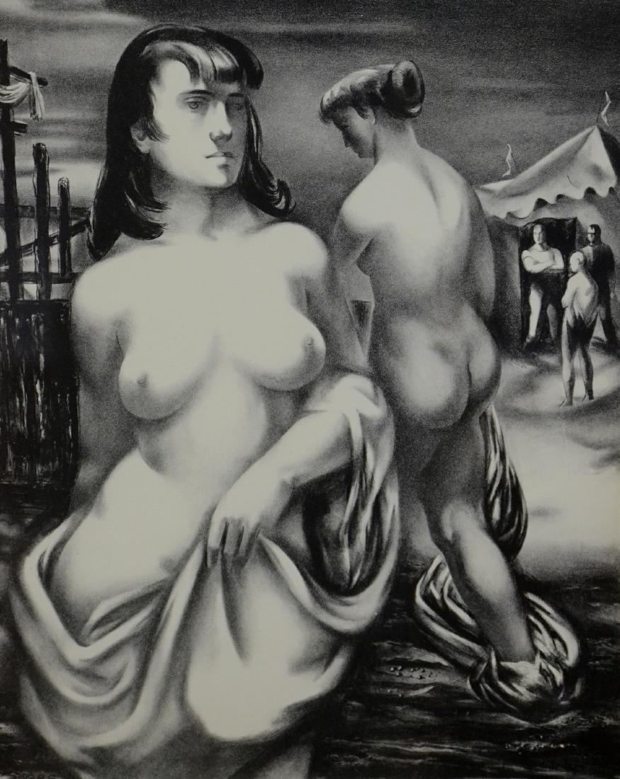 G Ralph Smith Lithograph "Figures on the Beach" (1 of 2)