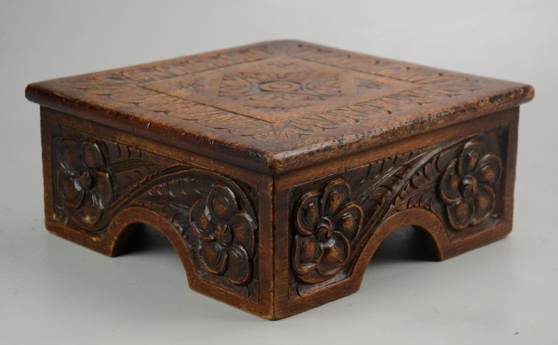 Carved Mahogany Stool (1 of 1)
