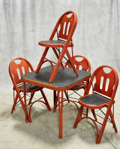 Louis Rastetter Sons Painted Folding Card Table