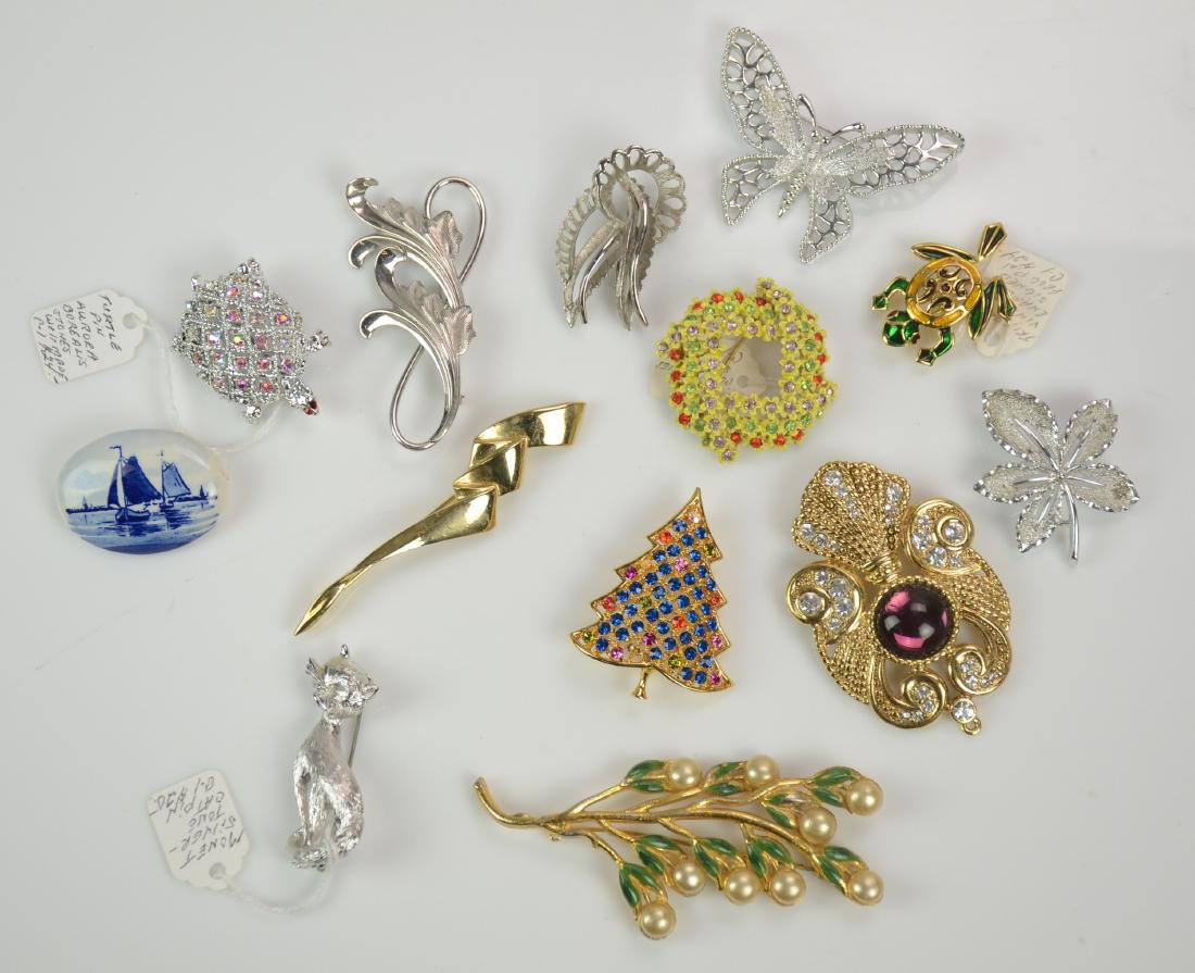 Designer Pins: Designer Pins Including , M. Jent,, Sara Coventry, Jeff Lieb, Monet, Trifari