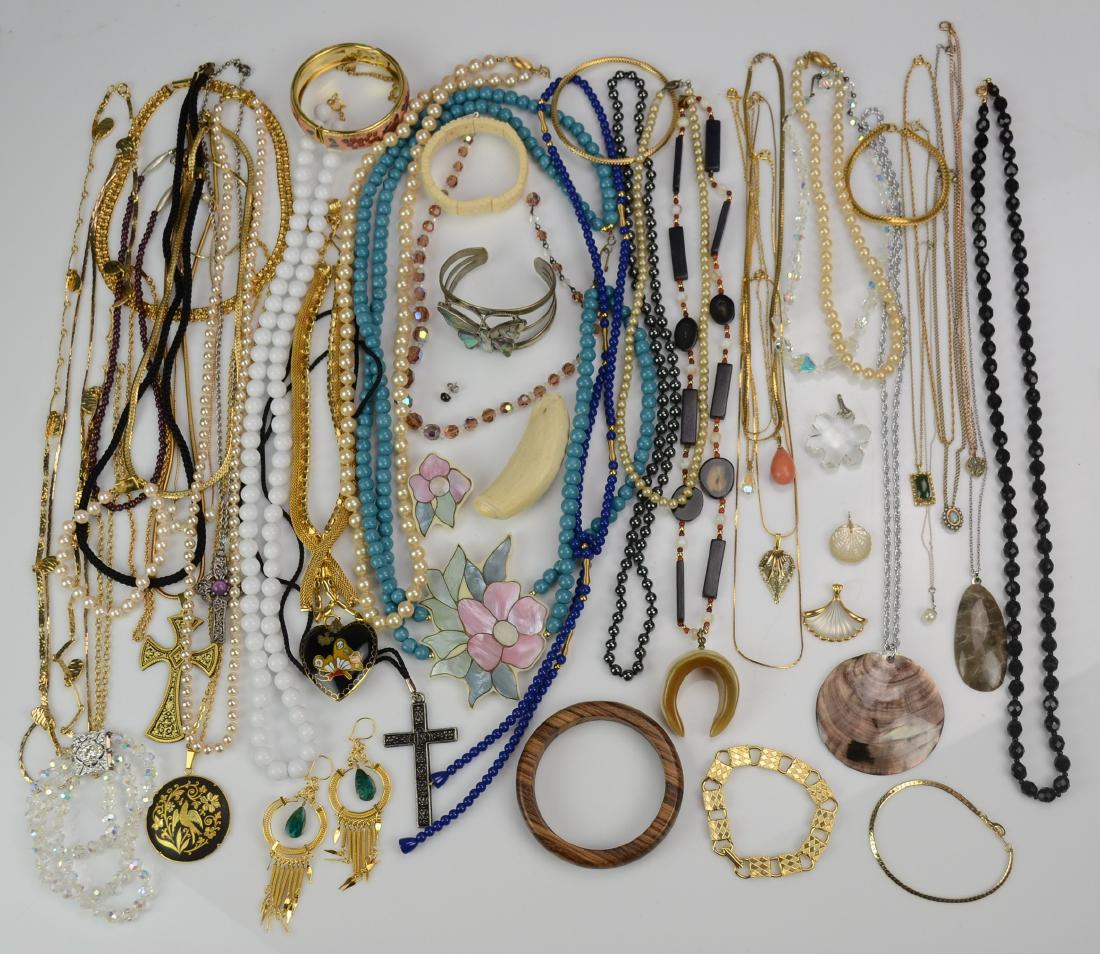 Costume Necklaces and Bracelets: Costume Necklaces and Bracelets Including Napier, Faux Pear; Danecraft, Monet Bracelet, and Sterling Clasp Necklace