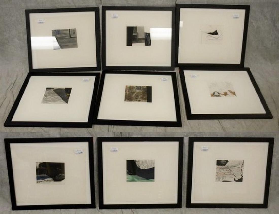 John Baldessari "Black Dice" Suite of (9) Prints: John Baldessari (American, b. 1931), "Black Dice" Suite of (9) prints, drypoint, aquatint and photo etching on paper, each signed and numbered "Baldessari", 11/35, 16-1/2" x 19-3/4" sheet, framed 20-1