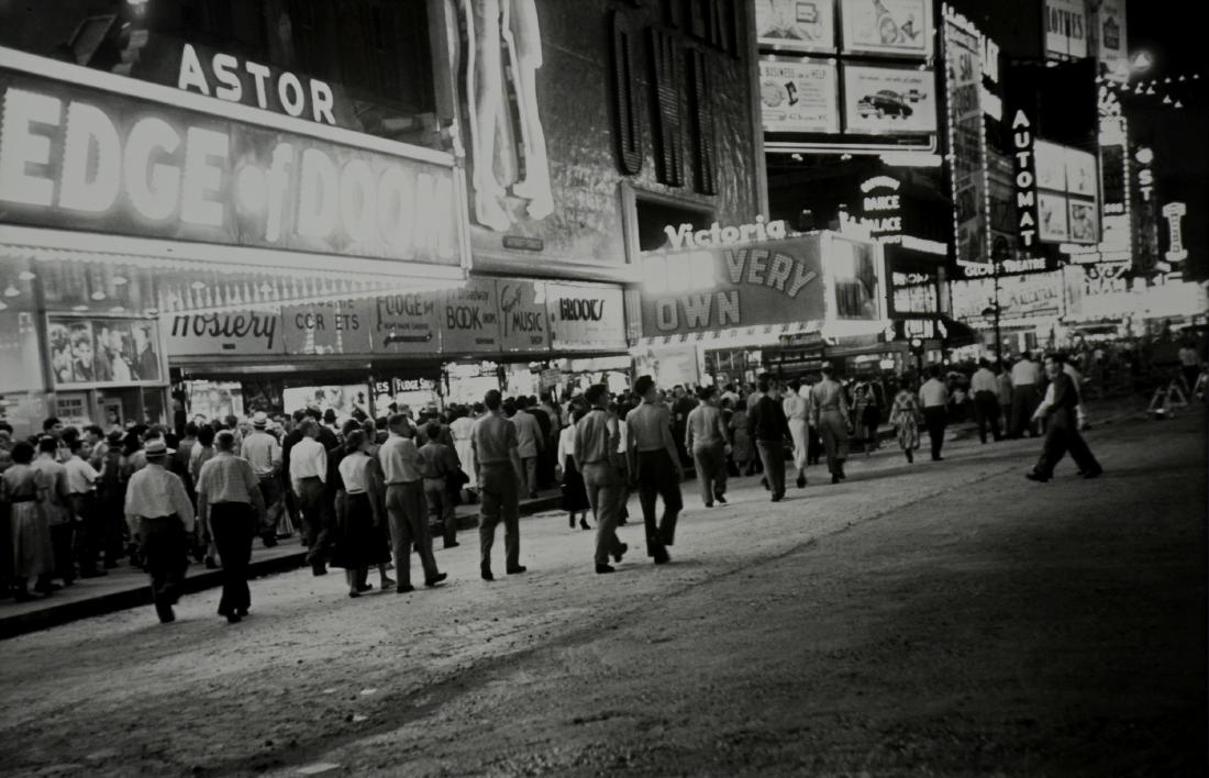 Louis Faurer Photograph, "Repaving Times Square": Louis Faurer (American, 1916-2001), photograph, "Repaving Times Square", unsigned, 7-7/8" x 12" sight, framed 14-1/4" x 18-1/4"; Provenance: from a corporation collection, very good condition, signed