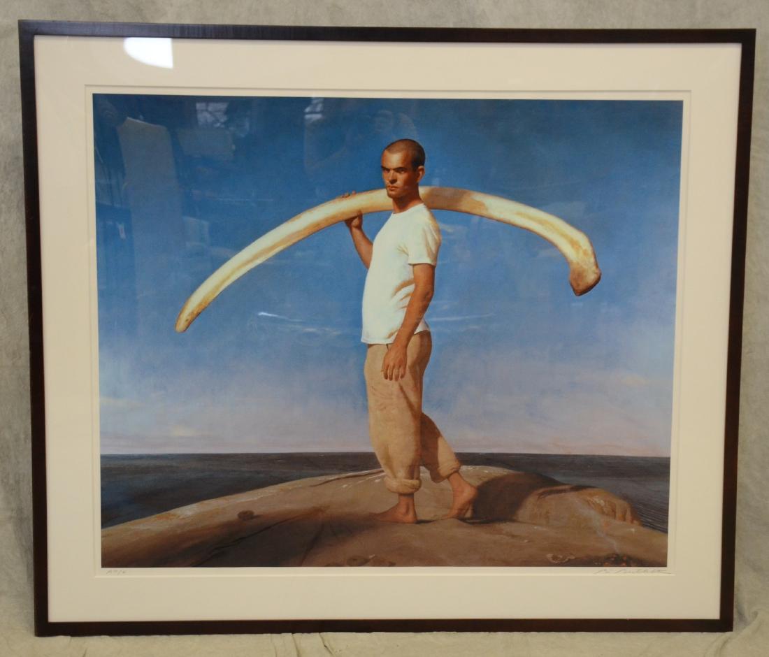 After Bo Bartlett Signed Print, "Bone": After Bo Bartlett (American, b. 1955), signed print, "Bone", giclee on paper, pencil signed, 33-1/4" x 40-1/2", framed 43" x 50", excellent condition