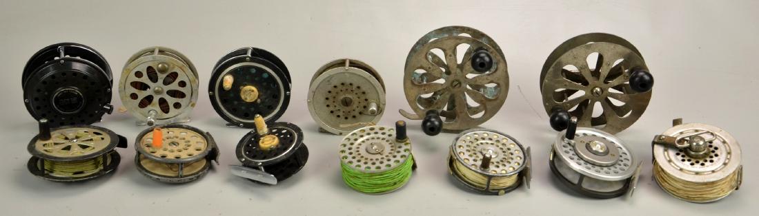 (13) Fly Reels: Lot of (13) fly reels to include (2) Hardy Brothers and (2) vintage salt water