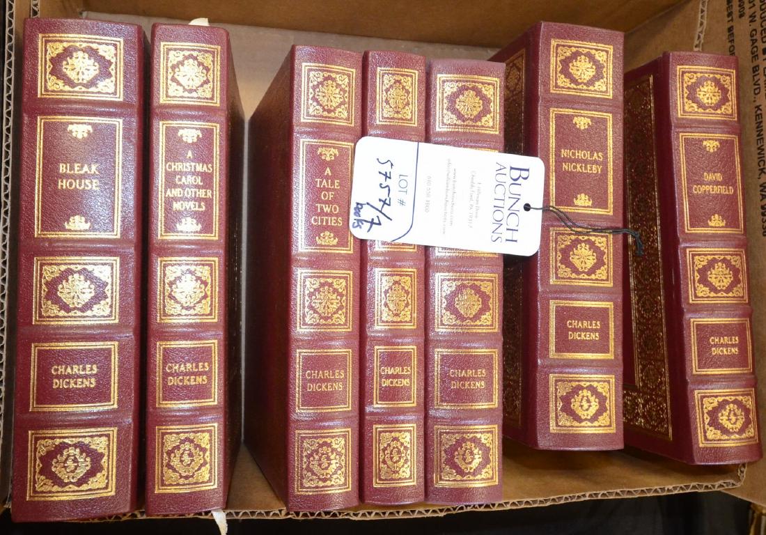 Easton Press Charles Dickens Collection: Easton Press Charles Dickens Collection, 7 vols c/o "Bleak House", "A Christmas Carol and Other Novels", "A Tale of Two Cities", "Hard Times", "Great Expectations", "Nicholas Nickleby", "David Copperf