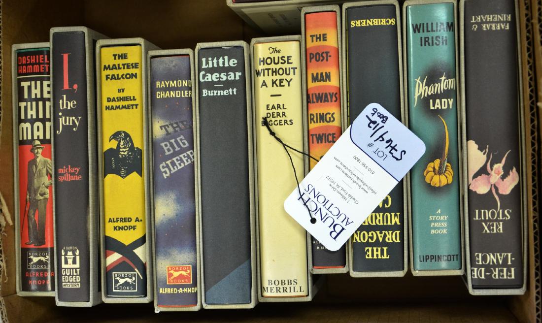 (12) Facsimile First Editions by The First Edition: (12) Facsimile First Editions by The First Edition Library, inc "The Roman Hat Mystery", "The Little Sister", "Fer-De-Lance", "Phantom Lady", "The Dragon Murder Case", "The Postman Always Rings Twice"