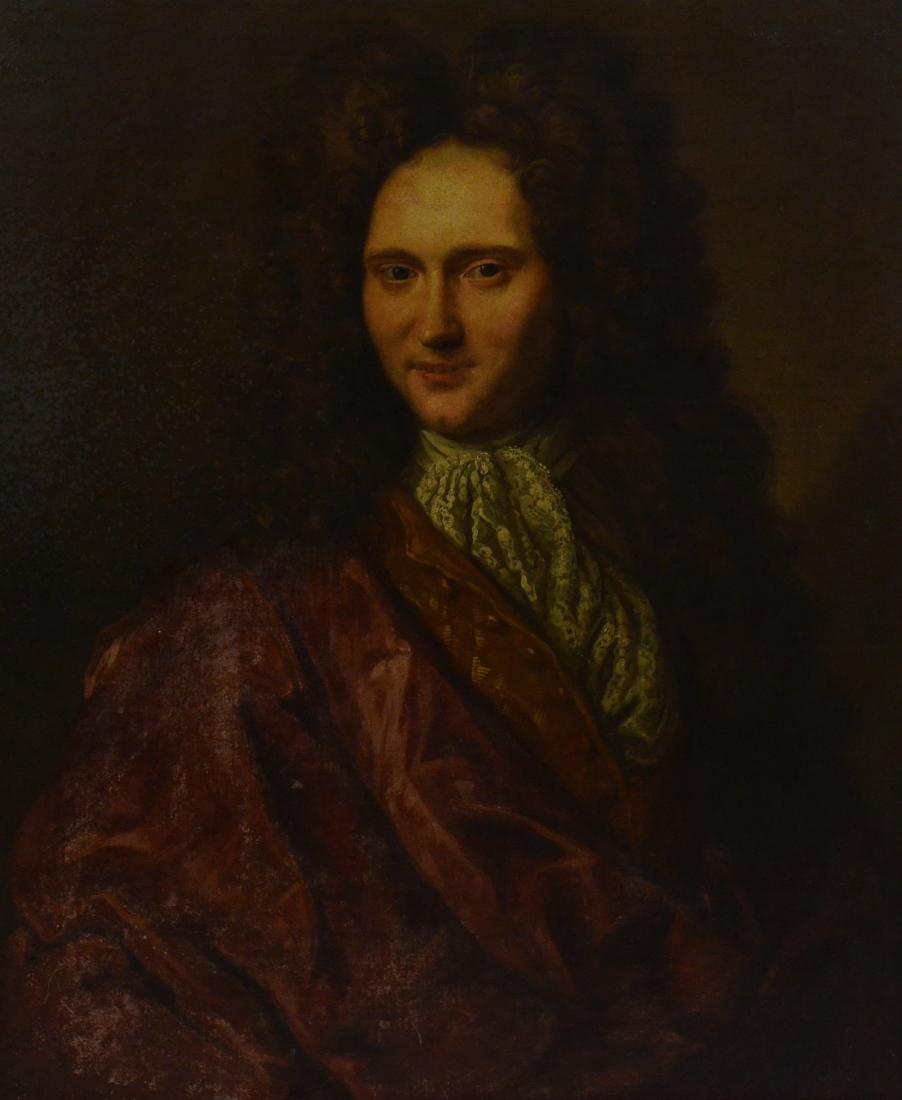 Portrait Painting of Philippe II, Duke of Orleans: Portrait painting of Philippe II, Duke of Orleans, 18th or 19th C, no visible signature, mounted in later frame, 30-1/4" x 25", framed 37-3/4" x 32-3/4", good condition, old restoration and relining